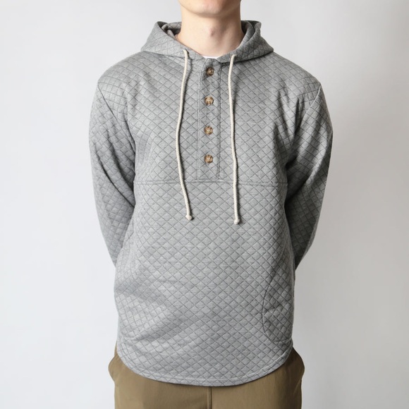 Small | Muttonhead | Camping Hoodie - Heather Grey Quilt - Picture 5 of 12